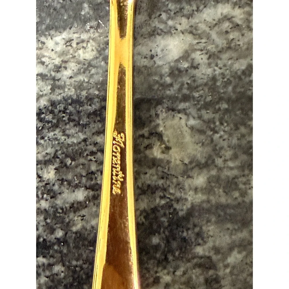 Vintage Florentine Gold Tone Gravy Ladle Mid Century Modern Serving Spoon